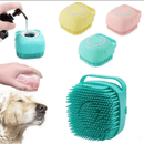 Escova de Banho Massageadora para Pets –  com Dispenser de Shampoo