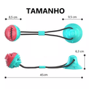 Brinquedo Interativo para Cachorro Corda Mordedor com Ventosa Push Ball