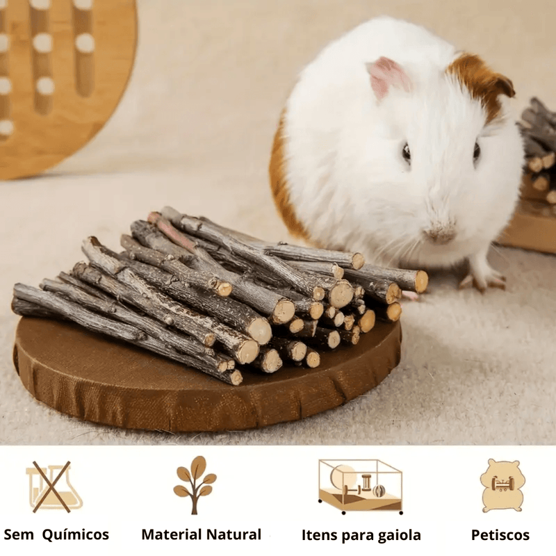 Palitos de Mastigar de Madeira para Roedores - Saúde Dental Natural