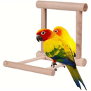 Balanço de Madeira com Espelho para Pássaros - Brinquedo Interativo