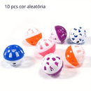 Kit 10 Bolas com Sino para Pássaros - Brinquedos Resistentes para Gaiolas