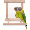 Balanço de Madeira com Espelho para Pássaros - Brinquedo Interativo
