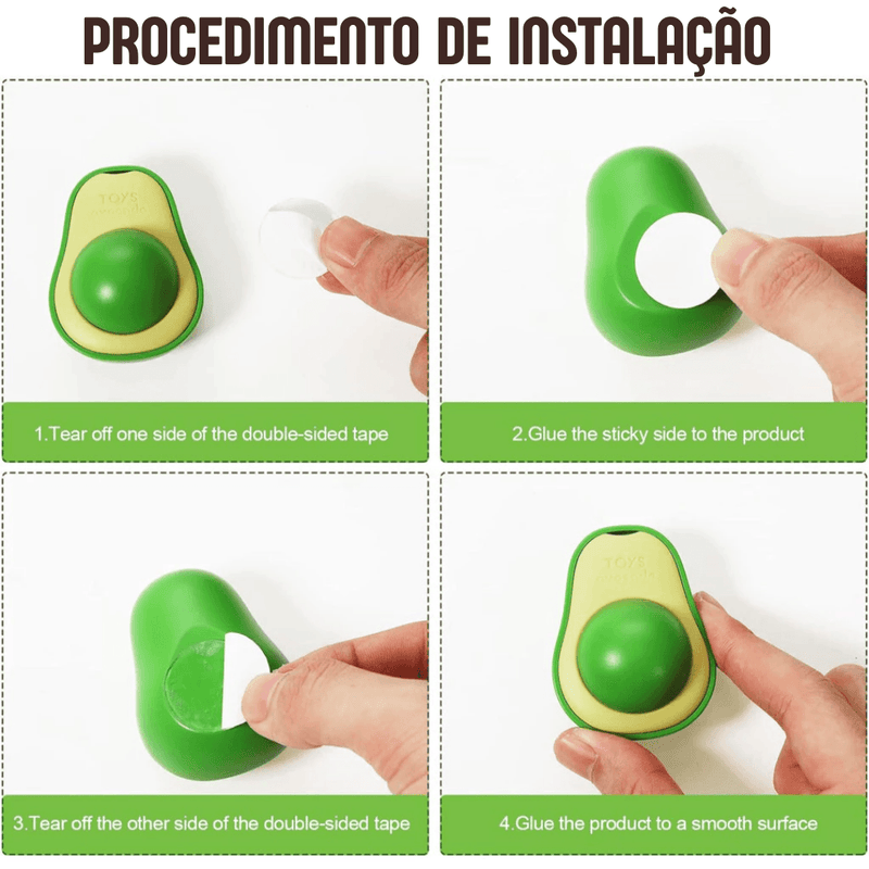 Abacate Pet Lambe Lambe Catnip Rotacional 360° para Gatos