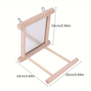 Balanço de Madeira com Espelho para Pássaros - Brinquedo Interativo