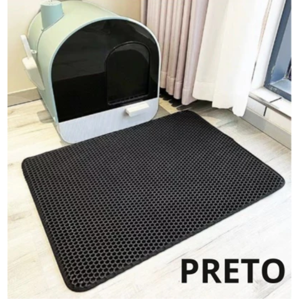 Tapete Higiênico para Gatos - Dupla Camada Lavável e Coletora de Areia