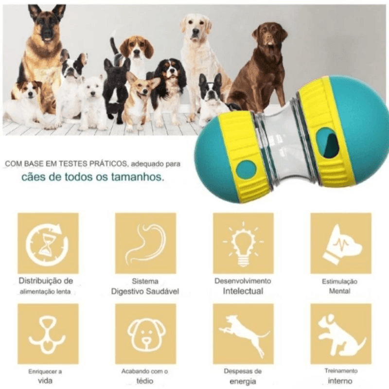Brinquedo Interativo para Cães – Bola de Alimentação Lenta para Treinamento e Entretenimento