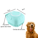 Escova de Banho Massageadora para Pets –  com Dispenser de Shampoo