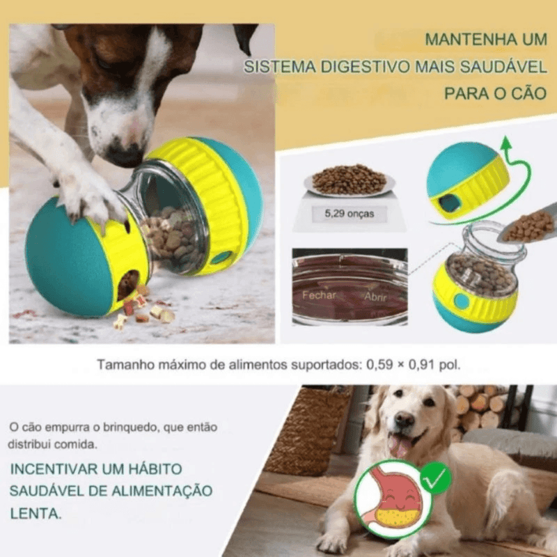 Brinquedo Interativo para Cães – Bola de Alimentação Lenta para Treinamento e Entretenimento
